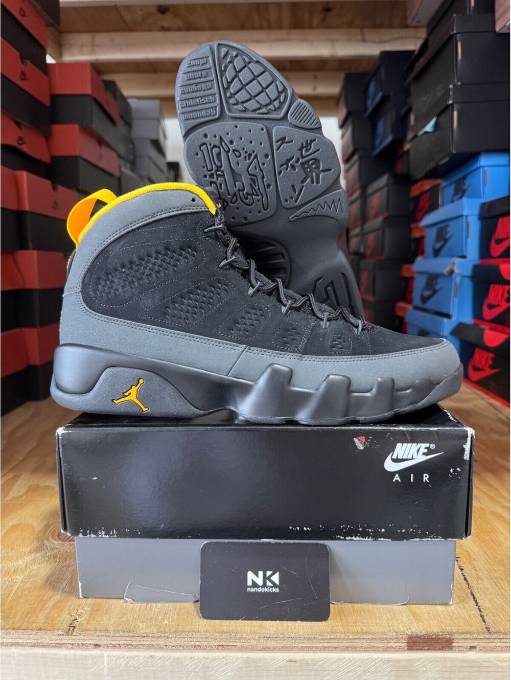 Air Jordan 9 Retro ‘Dark Charcoal University Gold’ CT8019-070 MEN SZ 12